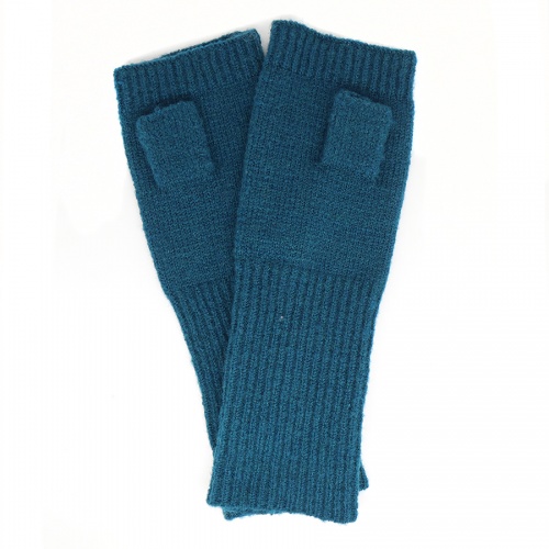 Teal Knitted Wrist Warmers by Peace of Mind